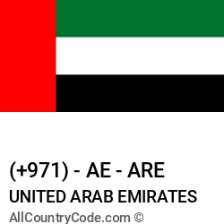 United Arab Emirates Country and phone Codes : +971, AE, ARE