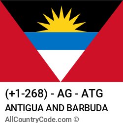 Antigua and Barbuda Country and phone Codes : +1-268, AG, ATG