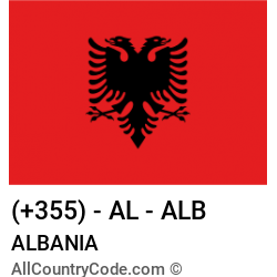 Albania Country and phone Codes : +355, AL, ALB