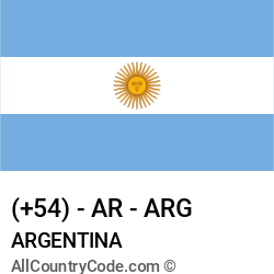 Argentina Country and phone Codes : +54, AR, ARG