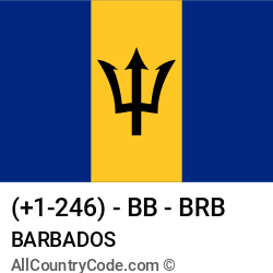 Barbados Country and phone Codes : +1-246, BB, BRB