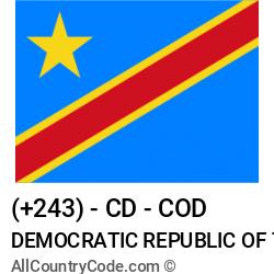 Democratic Republic of the Congo Country and phone Codes : +243, CD, COD