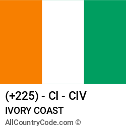 Ivory Coast Country and phone Codes : +225, CI, CIV