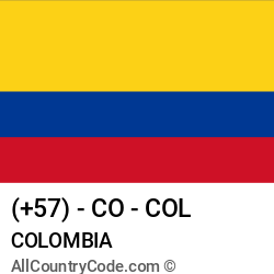 Colombia Country and phone Codes : +57, CO, COL