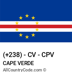 Cape Verde Country and phone Codes : +238, CV, CPV