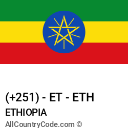 Ethiopia Country and phone Codes : +251, ET, ETH