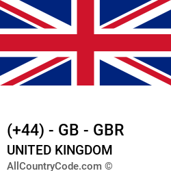 United Kingdom Country and phone Codes : +44, GB, GBR