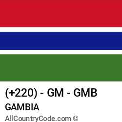 Gambia Country and phone Codes : +220, GM, GMB