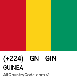 Guinea Country and phone Codes : +224, GN, GIN