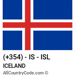Iceland Country and phone Codes : +354, IS, ISL