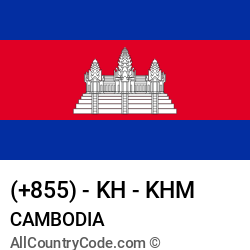 Cambodia Country and phone Codes : +855, KH, KHM