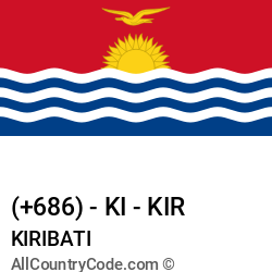 Kiribati Country and phone Codes : +686, KI, KIR