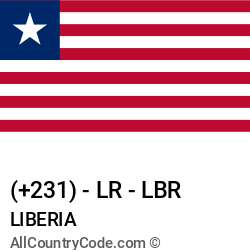 Liberia Country and phone Codes : +231, LR, LBR