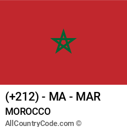 Morocco Country and phone Codes : +212, MA, MAR
