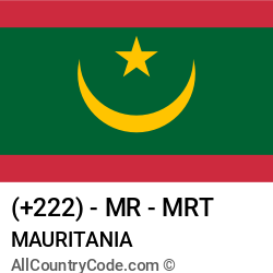 Mauritania Country and phone Codes : +222, MR, MRT