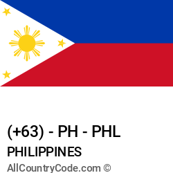 Philippines Country and phone Codes : +63, PH, PHL