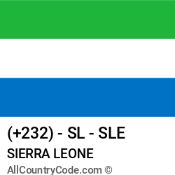 Sierra Leone Country and phone Codes : +232, SL, SLE