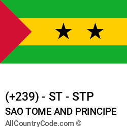 Sao Tome and Principe Country and phone Codes : +239, ST, STP