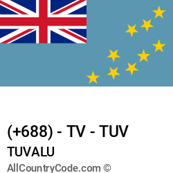 Tuvalu Country and phone Codes : +688, TV, TUV