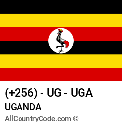 Uganda Country and phone Codes : +256, UG, UGA