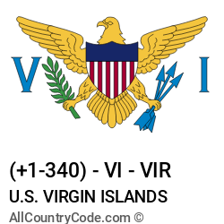 U.S. Virgin Islands Country and phone Codes : +1-340, VI, VIR