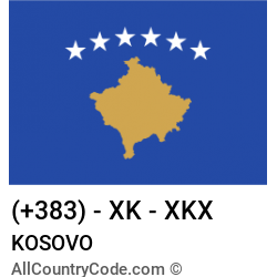 Kosovo Country and phone Codes : +383, XK, XKX