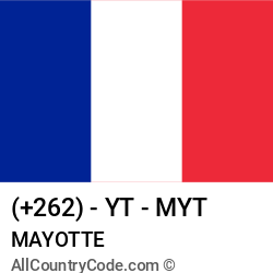 Mayotte Country and phone Codes : +262, YT, MYT