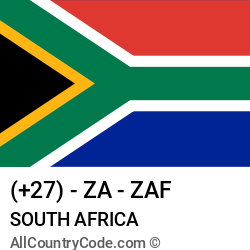 South Africa Country and phone Codes : +27, ZA, ZAF