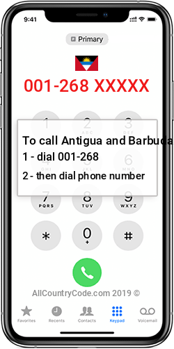 Antigua and Barbuda 1-268 Country Code AG ATG
