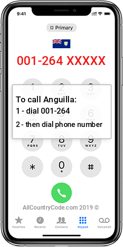 Anguilla 1-264 Country Code AI AIA