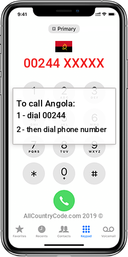 Angola 244 Country Code AO AGO