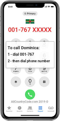 Dominica 1-767 Country Code DM DMA