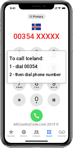 Iceland 354 Country Code IS ISL
