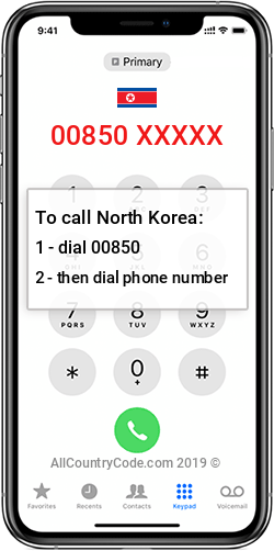 North Korea 850 Country Code KP PRK