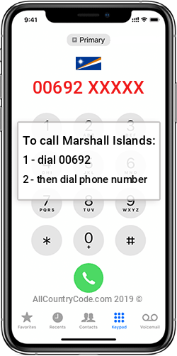 Marshall Islands 692 Country Code MH MHL
