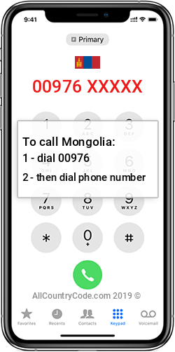 Mongolia 976 Country Code MN MNG