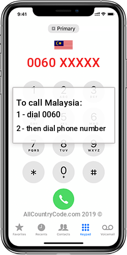 Malaysia 60 Country Code MY MYS