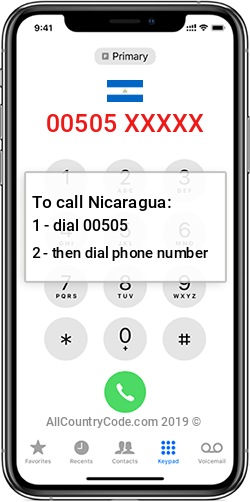 Nicaragua 505 Country Code NI NIC