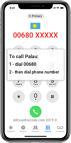 Palau 680 Country Code PW PLW