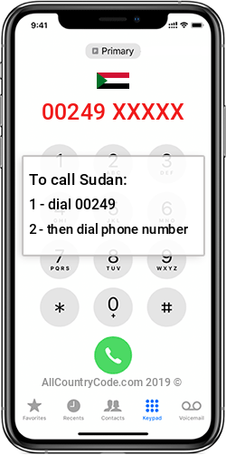Sudan 249 Country Code SD SDN