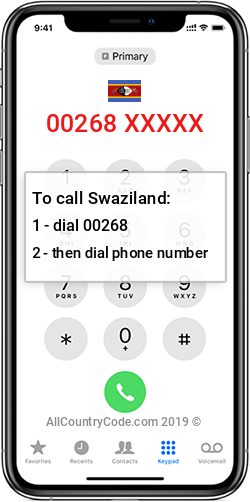 Swaziland 268 Country Code SZ SWZ