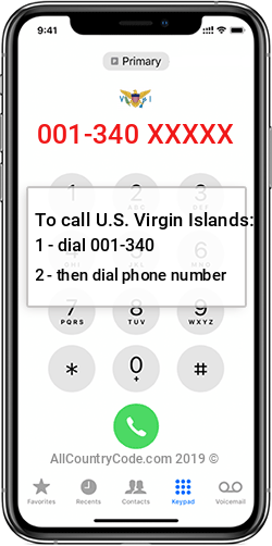 U.S. Virgin Islands 1-340 Country Code VI VIR