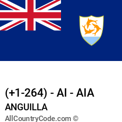 Anguilla Country and phone Codes : +1-264, AI, AIA