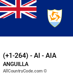 Anguilla 1 264 Ai Country Code Aia All Country Code