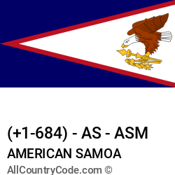 American Samoa Country and phone Codes : +1-684, AS, ASM