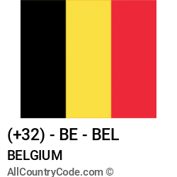 Belgium Country and phone Codes : +32, BE, BEL