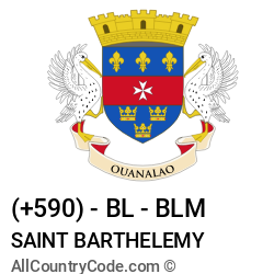 Saint Barthelemy Country and phone Codes : +590, BL, BLM