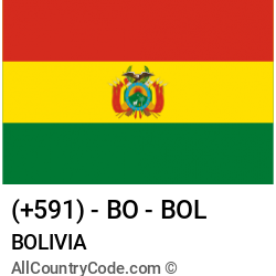 Bolivia Country and phone Codes : +591, BO, BOL