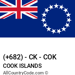 Cook Islands Country and phone Codes : +682, CK, COK
