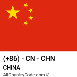China Country and phone Codes : +86, CN, CHN